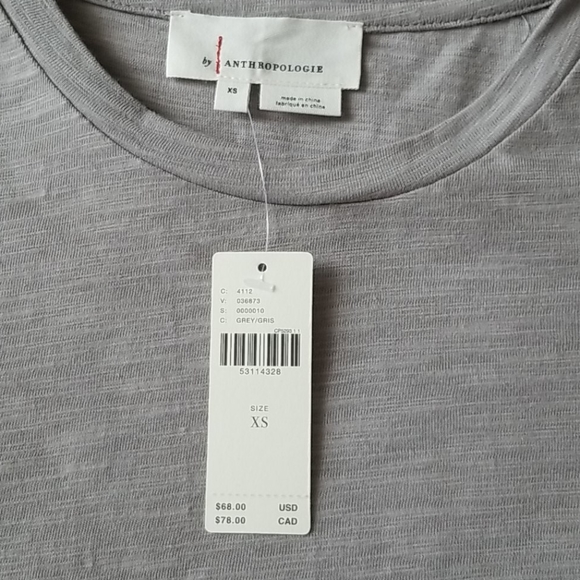 NWT - Anthro Ruffle Hem Mixed Media Top - Picture 2 of 6